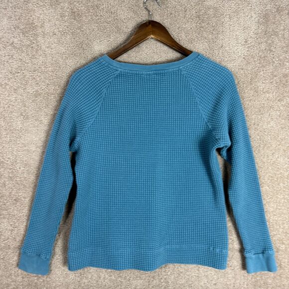 The North Face Chabot Sweater Womens Size Medium Slate Blue Crewneck Waffle Knit - Picture 9 of 10
